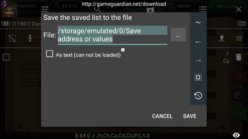 Open / Load the Address / Value