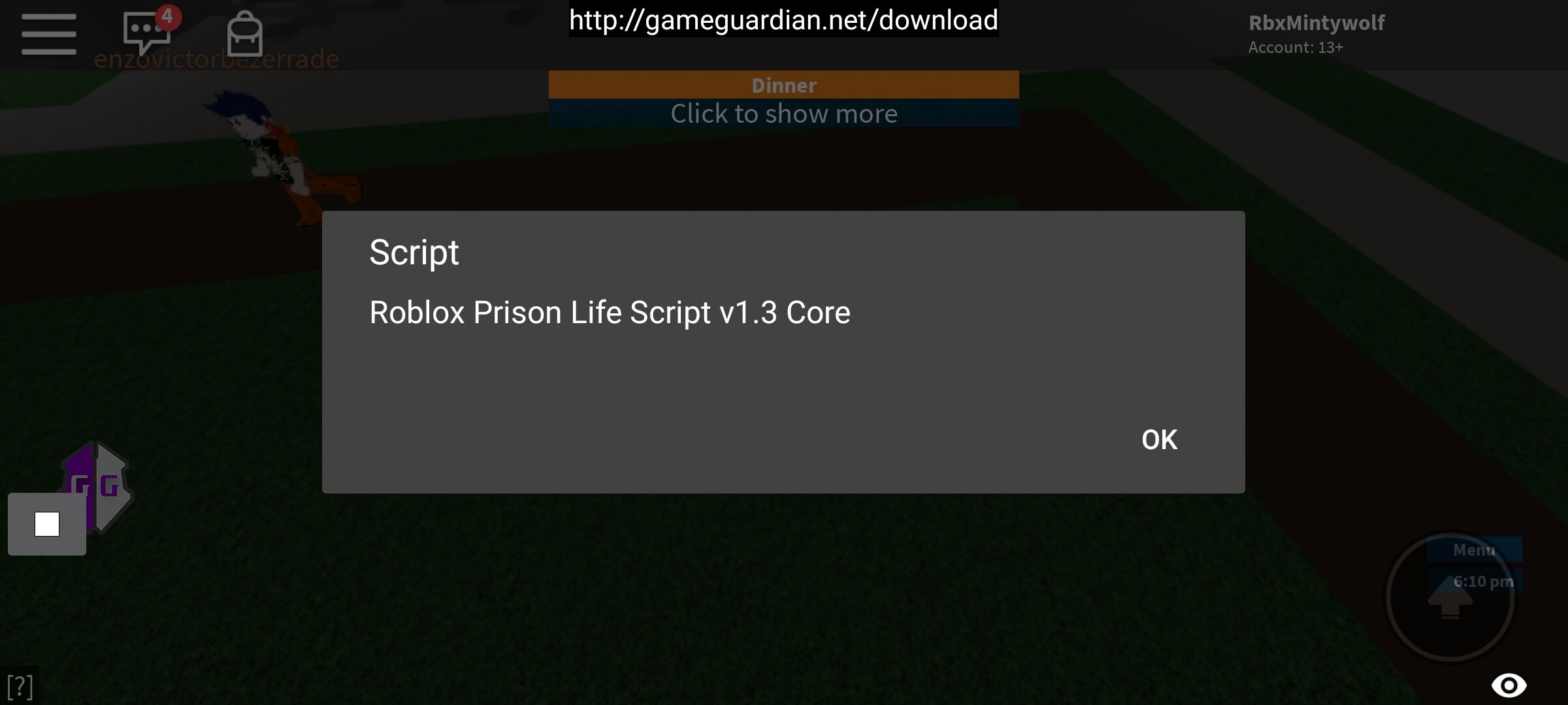 MOD MENU SCRIPT GAME GUARDIAN ROBLOX (Script lua) 2020