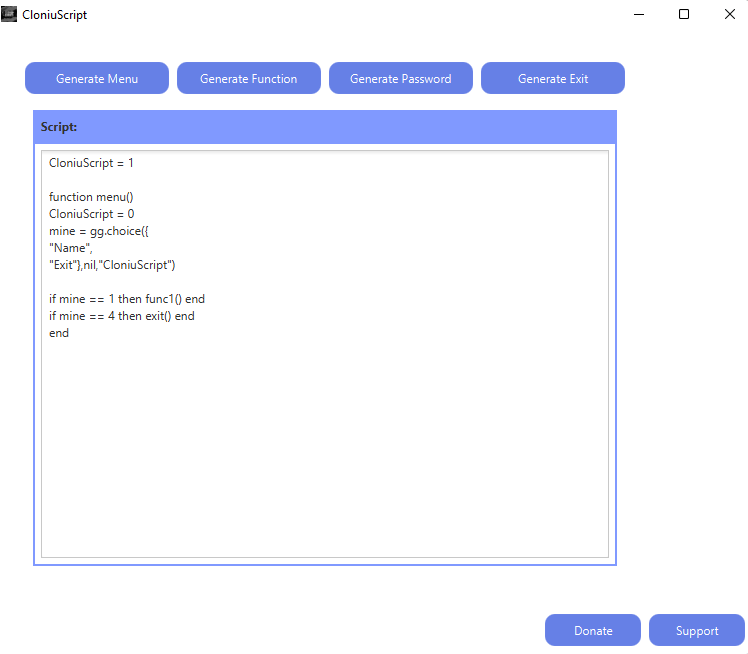 ScriptGenerator by CloniuStudio NonGameGuardian GameGuardian