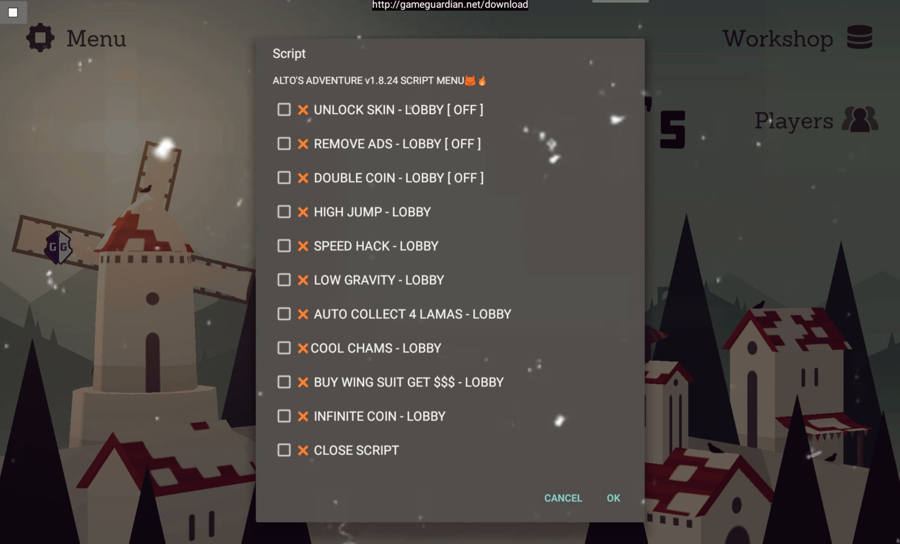 ALTO ADVENTURE SCRIPT MENU