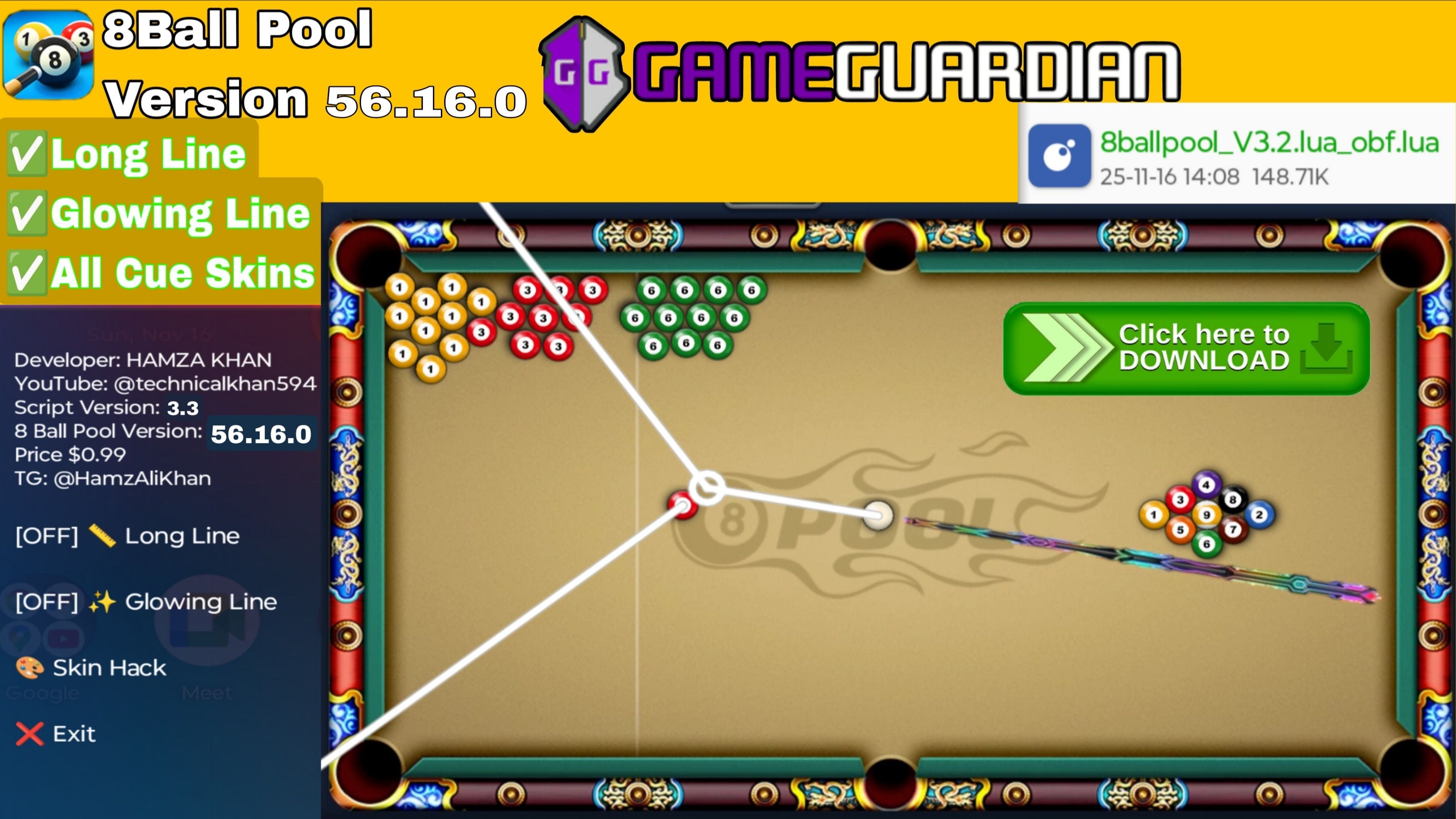 8 Ball Pool Long line